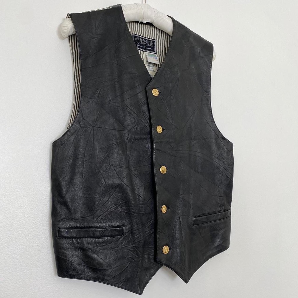 Vintage Versus leather vest by Gianni Versace